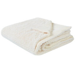 Beliani Bedspread Surmi Faux Fur 150 X 200 Cm Off-White - thumbnail 1