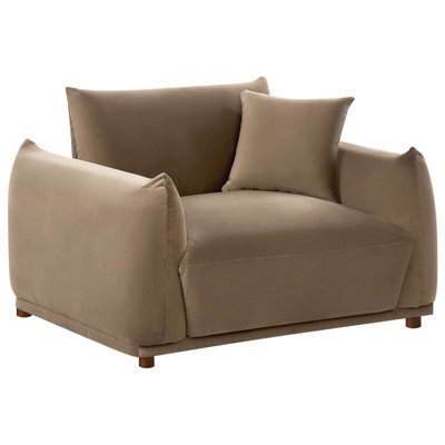 Beliani Modern Armchair Jubek Velvet Brown - image 1