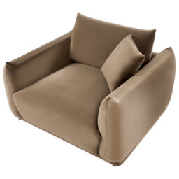 Beliani Modern Armchair Jubek Velvet Brown - thumbnail 6