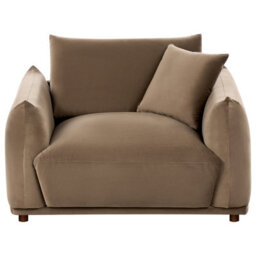 Beliani Modern Armchair Jubek Velvet Brown - thumbnail 4