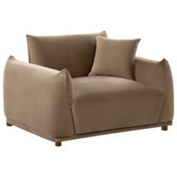Beliani Modern Armchair Jubek Velvet Brown - thumbnail 1