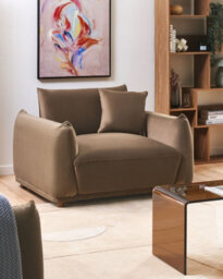 Beliani Modern Armchair Jubek Velvet Brown - thumbnail 2