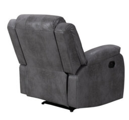 Recliner Manual Chair In Grey Faux Leather Suede - thumbnail 6