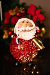 Christmas Garden Metal Ornament Silhouette Led Santa Light Xmas Decoration 30Cm - thumbnail 7