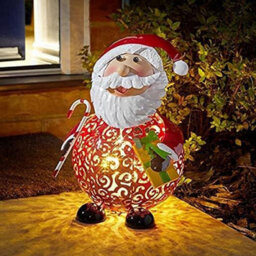 Christmas Garden Metal Ornament Silhouette Led Santa Light Xmas Decoration 30Cm