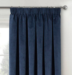 Luxury Enhanced Living Navy Velvet, Supersoft, 100% Blackout, Thermal Curtains With Tape Top (Pair) - 66 X 90 Inch (168X229Cm) - thumbnail 3