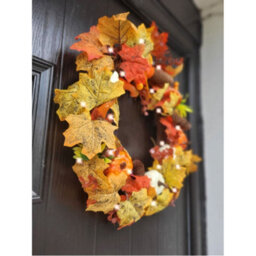 Best Artificial Pre-Lit 50Cm / 20 Inch Decorated Wicker Autumn Halloween Fall Harvest Winter Wreath With 30 Leds - thumbnail 3