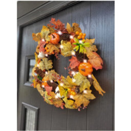 Best Artificial Pre-Lit 50Cm / 20 Inch Decorated Wicker Autumn Halloween Fall Harvest Winter Wreath With 30 Leds - thumbnail 4