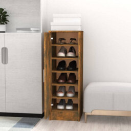 Vidaxl Shoe Cabinet Smoked Oak 32X35X92 Cm Engineered Wood - thumbnail 2