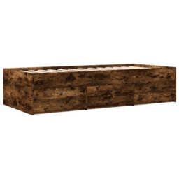Berkfield Daybed With Drawers Without Mattress Smoked Oak 90X190 Cm Single - thumbnail 3
