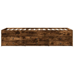 Berkfield Daybed With Drawers Without Mattress Smoked Oak 90X190 Cm Single - thumbnail 4