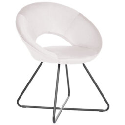 Beliani Dining Chair Rachel Velvet Off-White