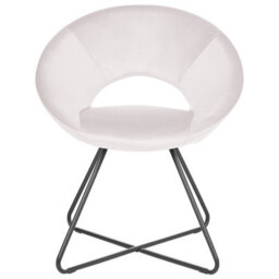 Beliani Dining Chair Rachel Velvet Off-White - thumbnail 4