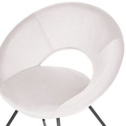 Beliani Dining Chair Rachel Velvet Off-White - thumbnail 6