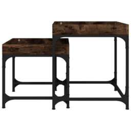 Berkfield Industrial Side Tables 2 Pcs Smoked Oak Engineered Wood - thumbnail 6