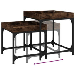 Berkfield Industrial Side Tables 2 Pcs Smoked Oak Engineered Wood - thumbnail 9