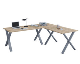 Vcm Desk Lona Silver / Honey Oak H. 76 X W. 130 X D. 130 Cm - thumbnail 1