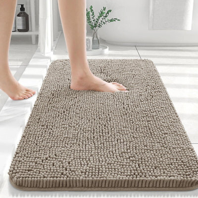 Ameha Silver Chenille Mat 40X60Cm, Extra Soft, Non-Slip, Absorbent Bath Rug & Doormat - image 1