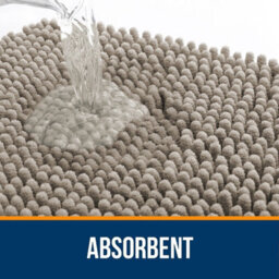 Ameha Silver Chenille Mat 40X60Cm, Extra Soft, Non-Slip, Absorbent Bath Rug & Doormat - thumbnail 6