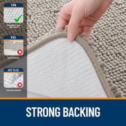 Ameha Silver Chenille Mat 40X60Cm, Extra Soft, Non-Slip, Absorbent Bath Rug & Doormat - thumbnail 7