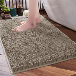 Ameha Silver Chenille Mat 40X60Cm, Extra Soft, Non-Slip, Absorbent Bath Rug & Doormat - thumbnail 2