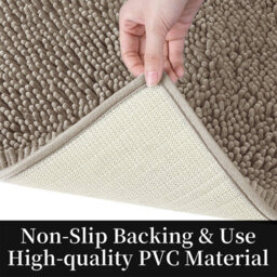 Ameha Silver Chenille Mat 40X60Cm, Extra Soft, Non-Slip, Absorbent Bath Rug & Doormat - thumbnail 9