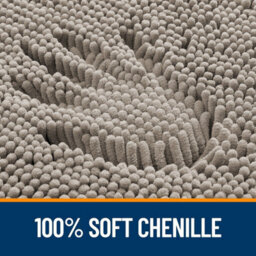 Ameha Silver Chenille Mat 40X60Cm, Extra Soft, Non-Slip, Absorbent Bath Rug & Doormat - thumbnail 5