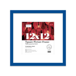 "12X12"" Blue Picture Frame - 12X12"" Square Frame With 10X10"" Mount For 12X12""/10X10"" Pictures Art Deco Style Room Decor, 1 Pack" - thumbnail 1