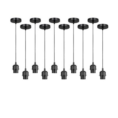 Ledsone 10 Pack Black Metal Ceiling Pendant Light With E27 Holder And 95Cm Cable For Living Room Bedroom Kitchen - image 1