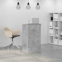 Berkfield Durable Reception Desk Concrete Grey 55X50X103.5 Cm Engineered Wood - thumbnail 3
