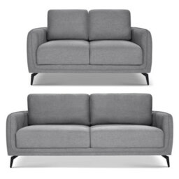 Bravich Brixton  2 & 3 Seater Sofa Set - Modern Fabric Sofa Suite With Steel Legs