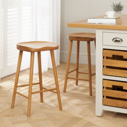 The Furniture Market Shaker Style Saddle Seat Counter Stool Ergonomic Contoured Seat Solid Wood No Assembly Required Kitchen Island Height Stool - thumbnail 2