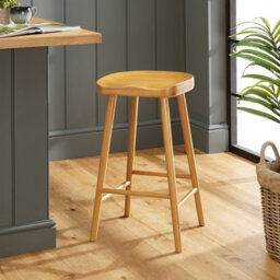 The Furniture Market Shaker Style Saddle Seat Counter Stool Ergonomic Contoured Seat Solid Wood No Assembly Required Kitchen Island Height Stool - thumbnail 3