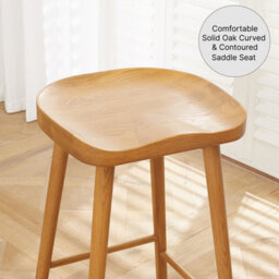 The Furniture Market Shaker Style Saddle Seat Counter Stool Ergonomic Contoured Seat Solid Wood No Assembly Required Kitchen Island Height Stool - thumbnail 6