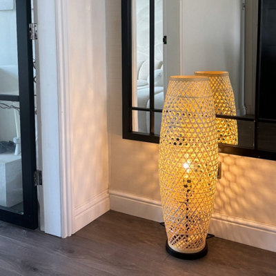 CGC Lighting Cgc Large 83Cm Natural Bamboo Floor Lamp With Inline Switch - image 1