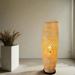 CGC Lighting Cgc Large 83Cm Natural Bamboo Floor Lamp With Inline Switch - thumbnail 2