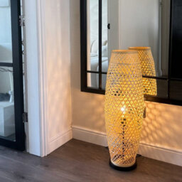 CGC Lighting Cgc Large 83Cm Natural Bamboo Floor Lamp With Inline Switch - thumbnail 1