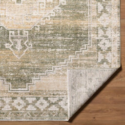 Livabliss Fifth Avenue-Vintage Green Brown Grey Traditional Boho Fringe Living Dining Bedroom Rug 200 X 275 Cm Easy Care, Non Shedding - thumbnail 4