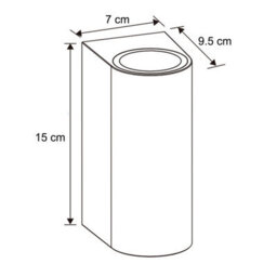 CGC Lighting Cgc Black Up And Down Gu10 Wall Light Curved Outdoor Garden Indoor Ip44 Weatherproof Polycarbonate Outside Door Patio Wall Lamp - thumbnail 8