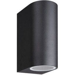 CGC Lighting Cgc Black Up And Down Gu10 Wall Light Curved Outdoor Garden Indoor Ip44 Weatherproof Polycarbonate Outside Door Patio Wall Lamp - thumbnail 5