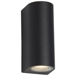 CGC Lighting Cgc Black Up And Down Gu10 Wall Light Curved Outdoor Garden Indoor Ip44 Weatherproof Polycarbonate Outside Door Patio Wall Lamp - thumbnail 2