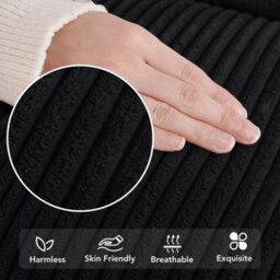 Ameha Black Velvet Cushion Set, 18X18 Inch, Includes 2 Filled Cushions & 2 Covers, Soft, Breathable & Hypoallergenic - thumbnail 5
