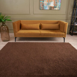 The Rugs Brown Soft Plain Design Fluffy Shaggy Rugs And Runners High Pile Living Room Kitchen Hallway 380 - thumbnail 6