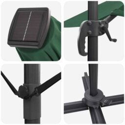 Berkfield Cantilever Roma Parasol With Leds Green 352X251X265 Cm Aluminium - thumbnail 9