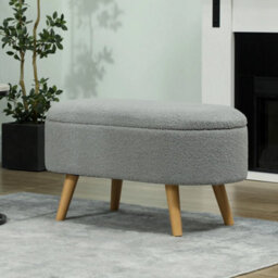 Ottoman Storage Bench For Hallway, Living Room, Charcoal Grey - thumbnail 5