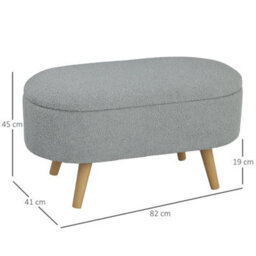 Ottoman Storage Bench For Hallway, Living Room, Charcoal Grey - thumbnail 2
