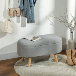 Ottoman Storage Bench For Hallway, Living Room, Charcoal Grey - thumbnail 4