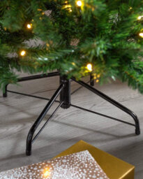 Shatchi 5Ft Pre-Lit Warm White Led Green Christmas Slim Pine Narrow Tree  With Metal Stand - thumbnail 3