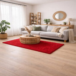 Uetian Red Shaggy Rug Luxury Soft Pile Area Rug For Bedroom Lounge Home Decor (120 X 170 Cm) - thumbnail 2
