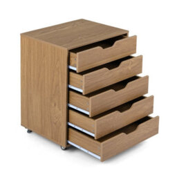5 Drawer Chest Rolling Dresser Storage Cabinet W/lockable Wheels - thumbnail 4
